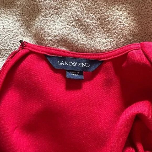 Lands' End Vibrant Red Long Sleeve Dress - Picture 4 of 4